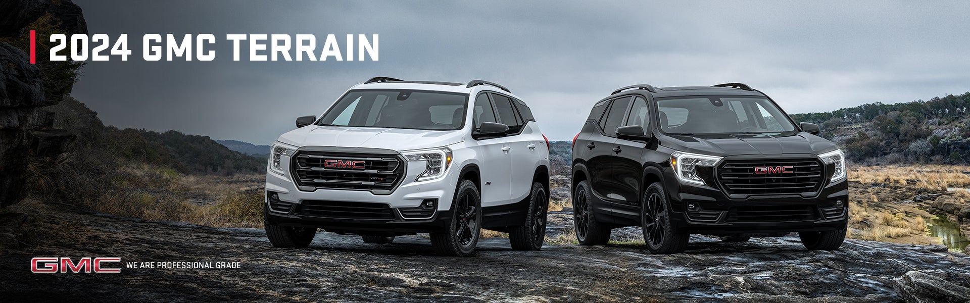 White and Black 2024 GMC Terrain